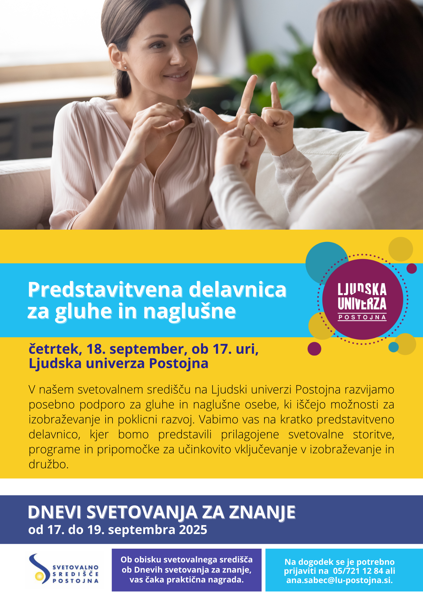 predstavitvena delavnica za gluhe in naglušne